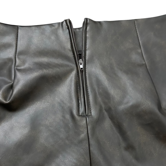 NWT Altare'd State Katarina Distressed Vegan Leather Skirt / Brown / Size M - Picture 8 of 15